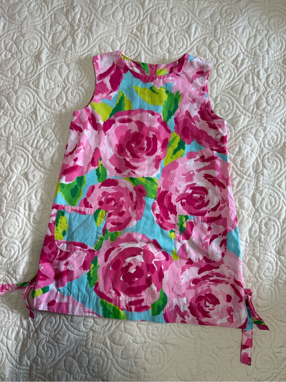 Lilly Pulitzer toddler girl 4T shift dress in pink first impressions rose print